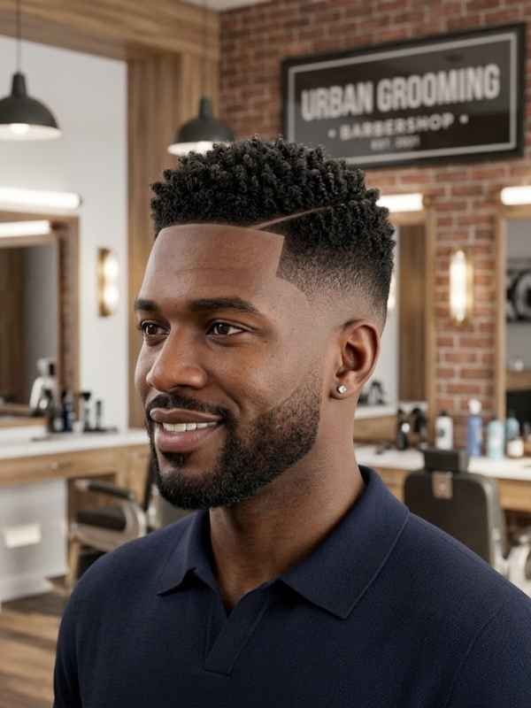 Coily Top with Fade and Line-Up