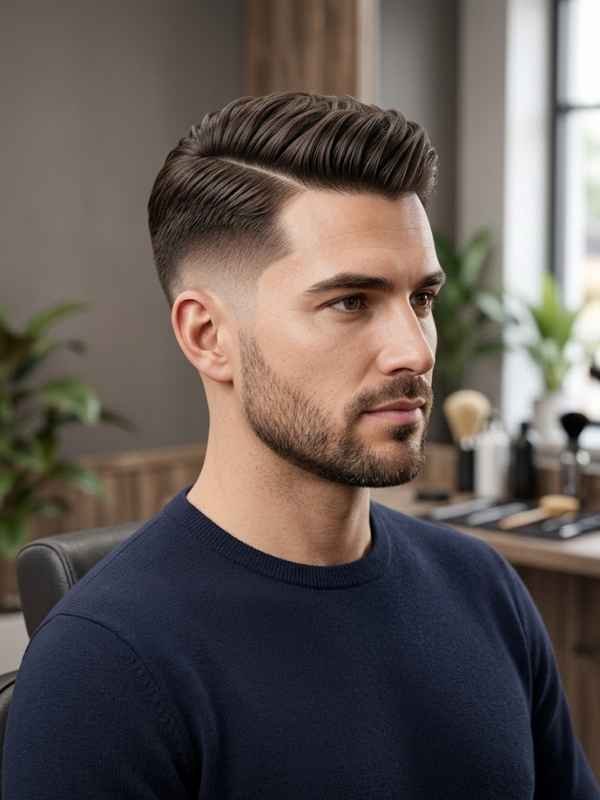 Comb Over with Low Taper Fade