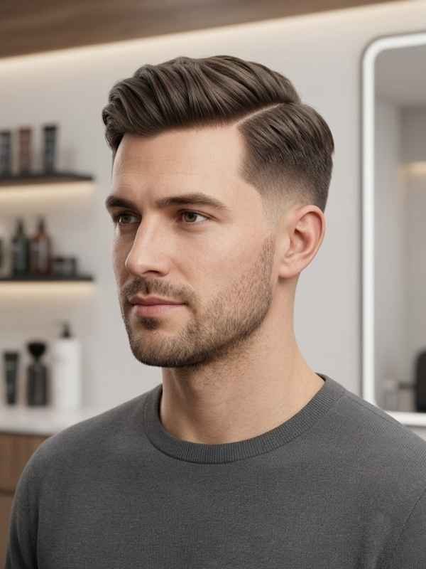 Side Part with Low Taper Fade
