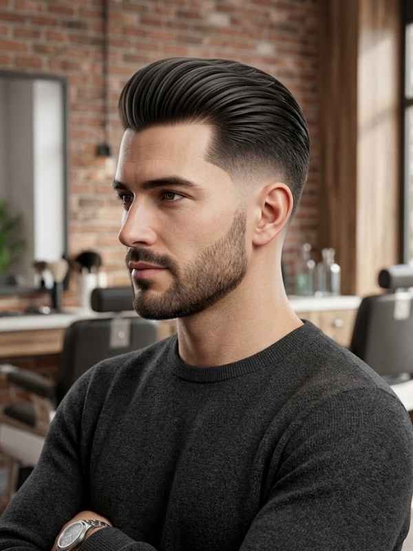 Slick Back with Low Taper Fade
