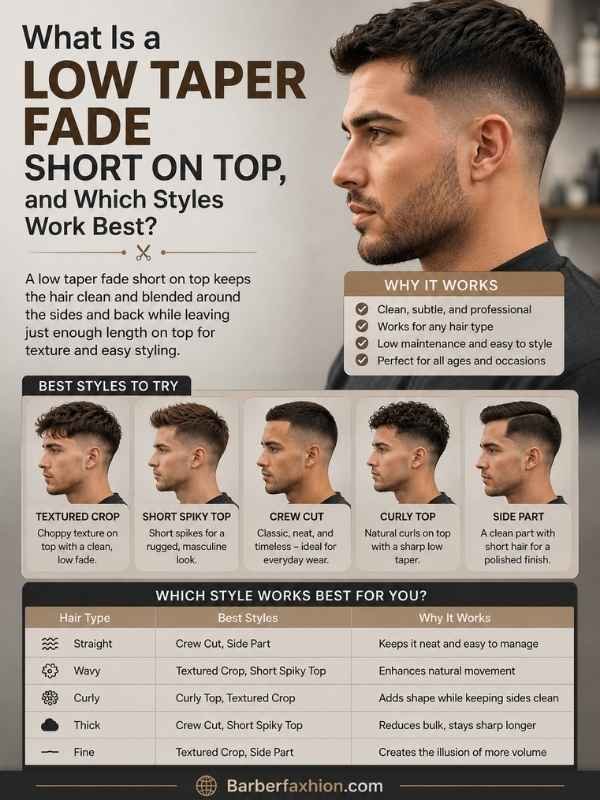 What Is a Low Taper Fade Short on Top, and Which Styles Work Best