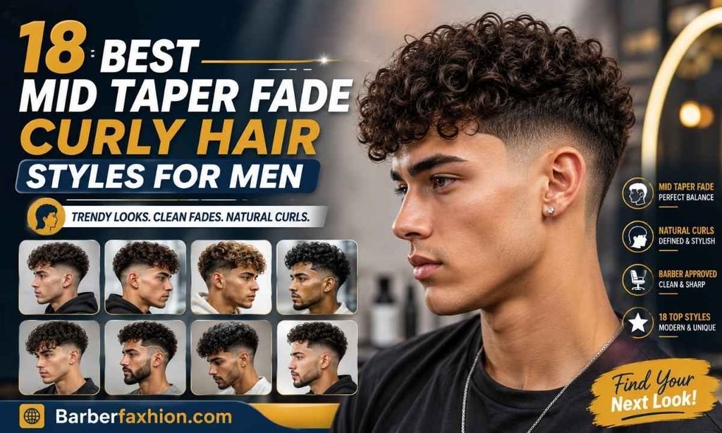 18 Best Mid Taper Fade Curly Hair Styles for Men