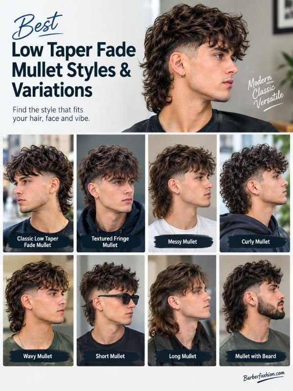 Best Low Taper Fade Mullet Styles & Variations