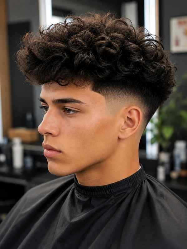 _Blowout Mid Taper Fade Curly Hair