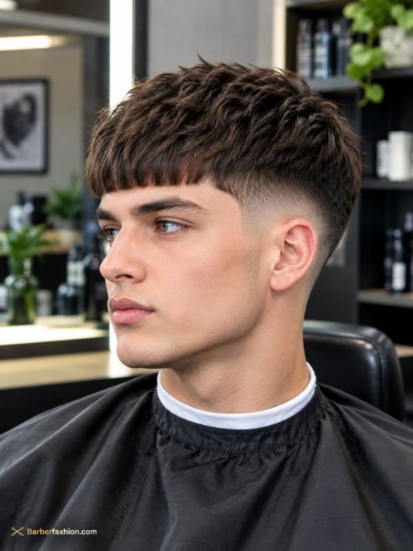  Blunt Fringe French Crop Low Fade