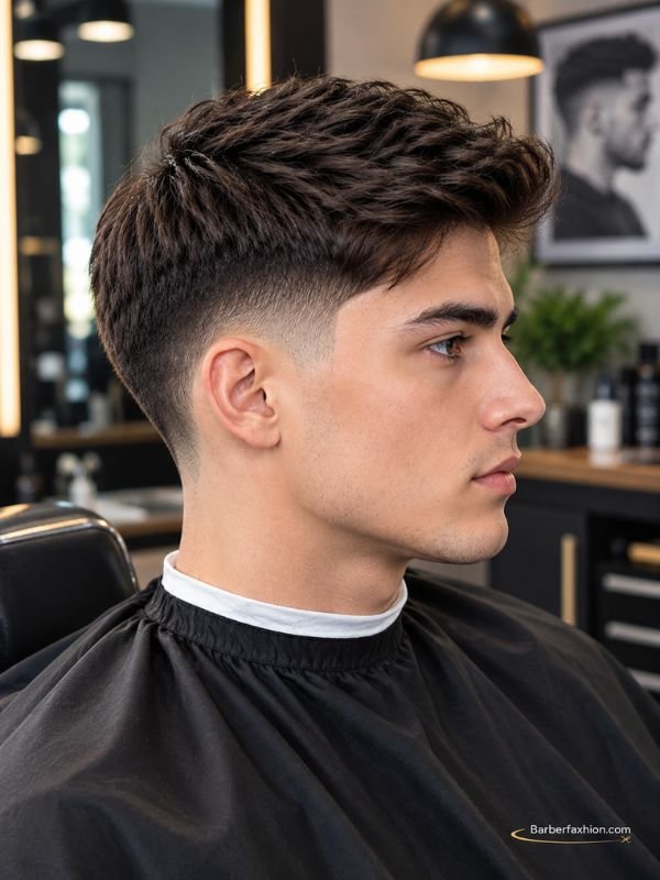 Classic Mid-Taper Fade Straight Hair