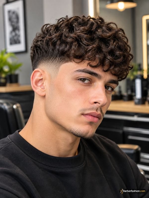  Curly French Crop Low Fade
