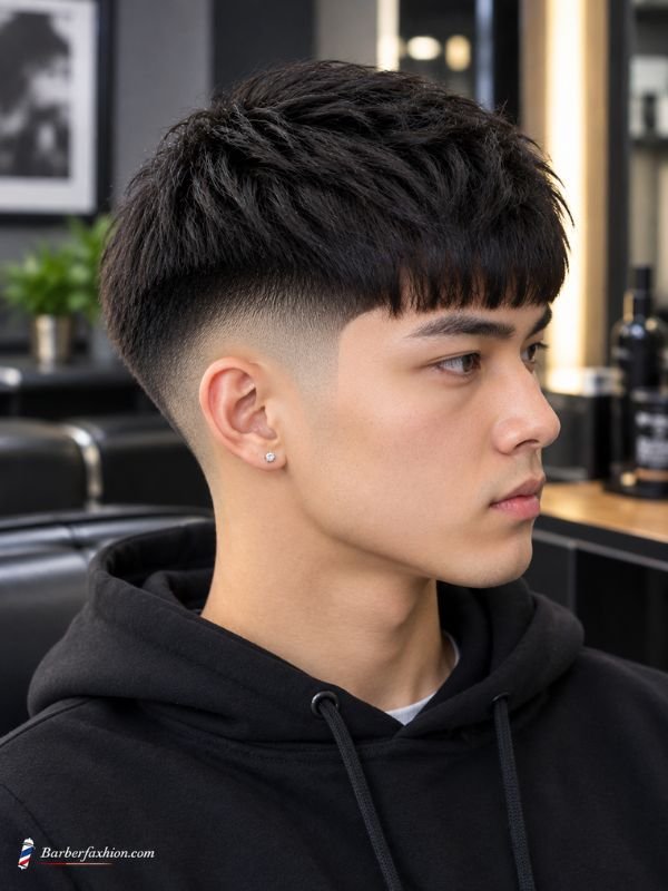  Edgar Cut Mid Taper Fade Straight Hair