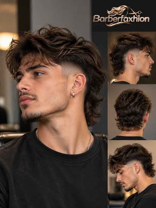 Fine Hair Low Burst Fade Mullet