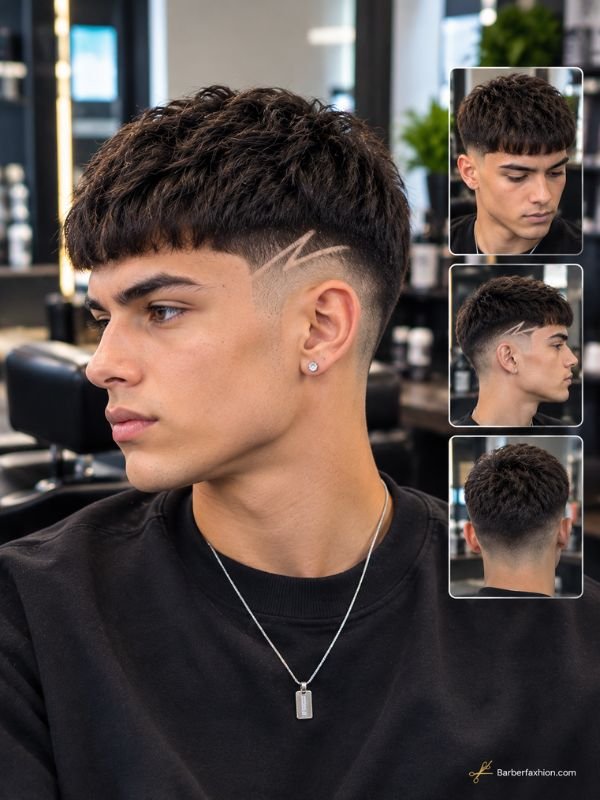 French Crop Low Taper With Hair Design