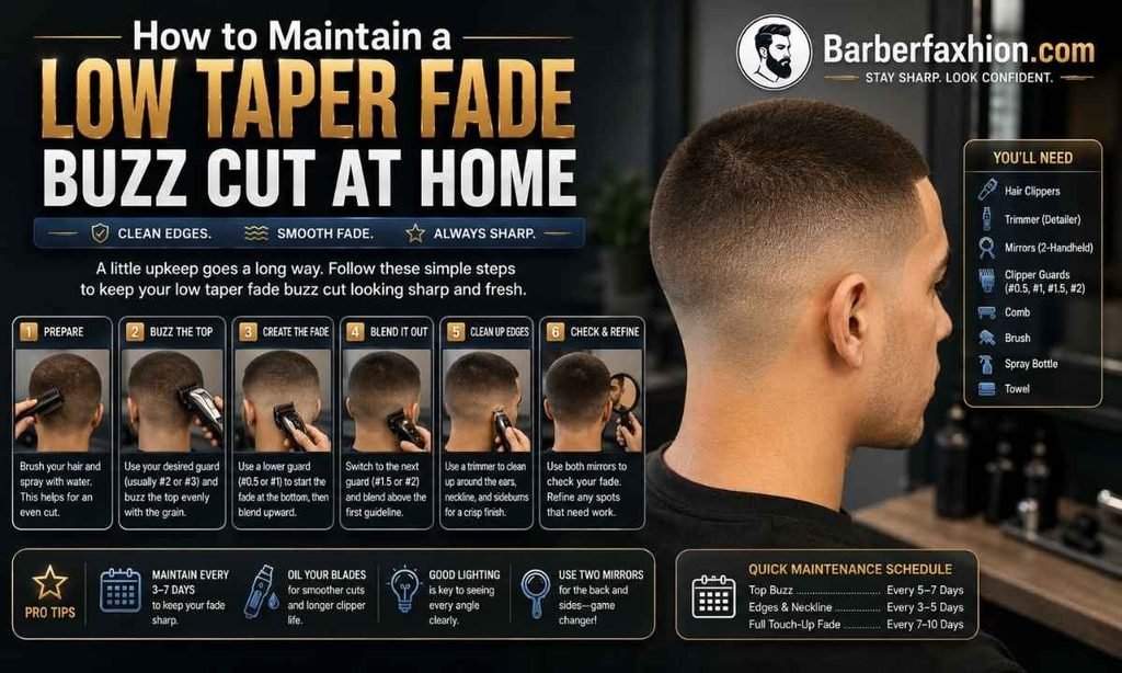 How to Maintain a Low Taper Fade Buzz Cut at Home