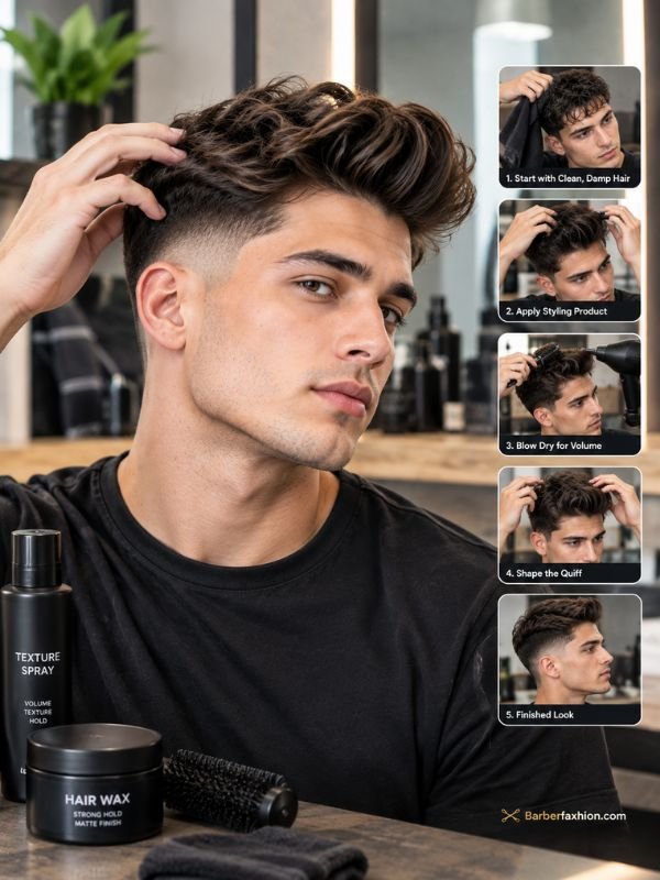 How to Style a Low Taper Fade Quiff at Home