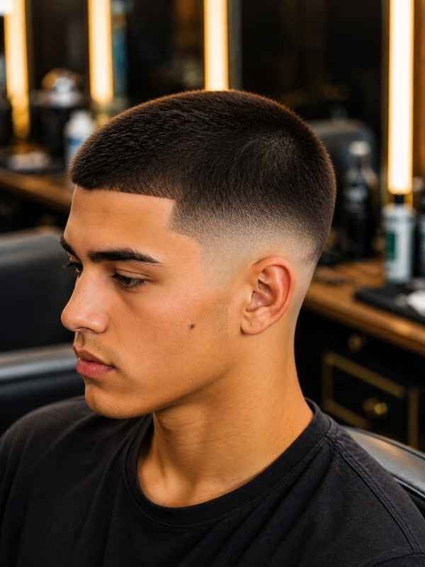 Long Buzz Cut Low Taper Fade