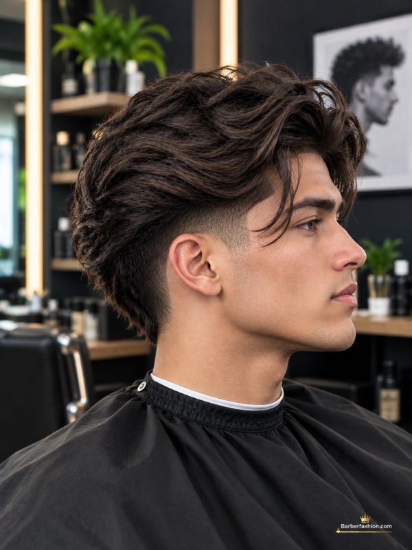 Long Hair Taper Fade for Thick Hair