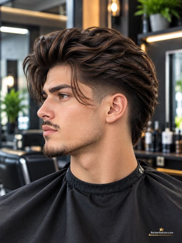Long Hair Taper Pompadour