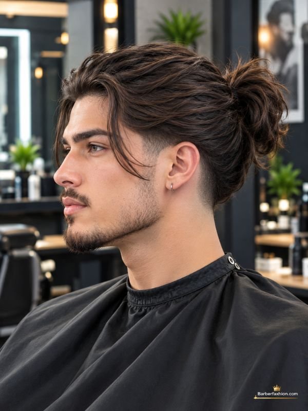 Long Hair Taper With Ponytail