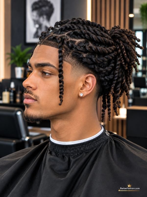 Long Hair Taper With Twists