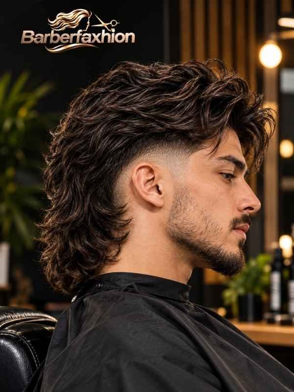 Long Low Burst Fade Mullet