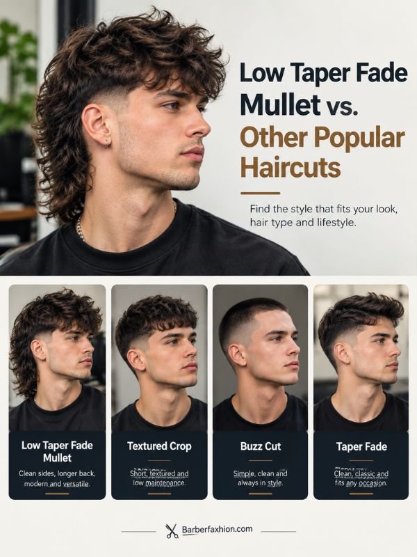 Low Taper Fade Mullet vs. Other Popular Haircuts