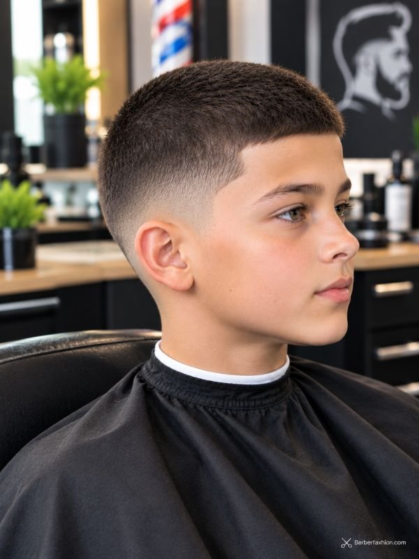  Low Taper Fade With Buzz Cut