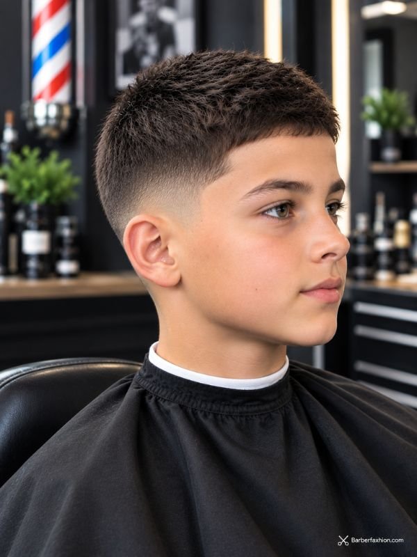  Low Taper Fade With Crew Cut