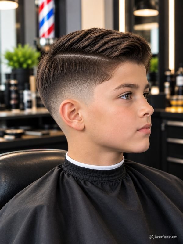 Low Taper Fade With Side Part
