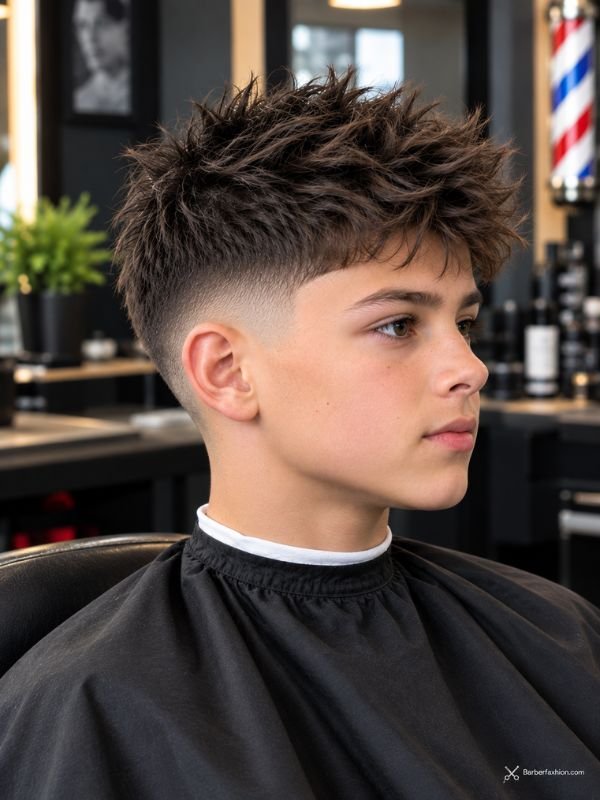 Low Taper Fade With Spiky Top
