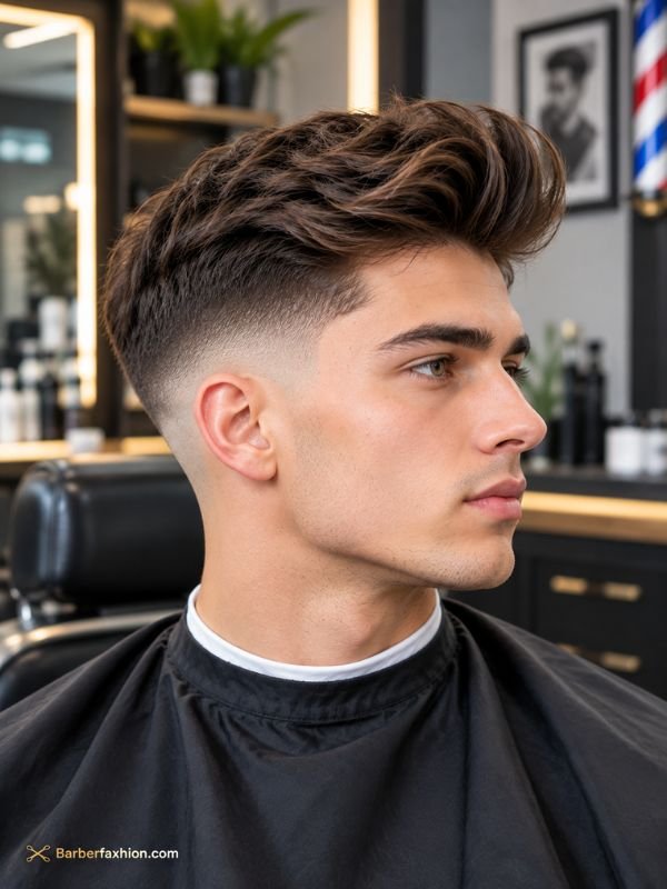 Low Taper Quiff With Skin Taper