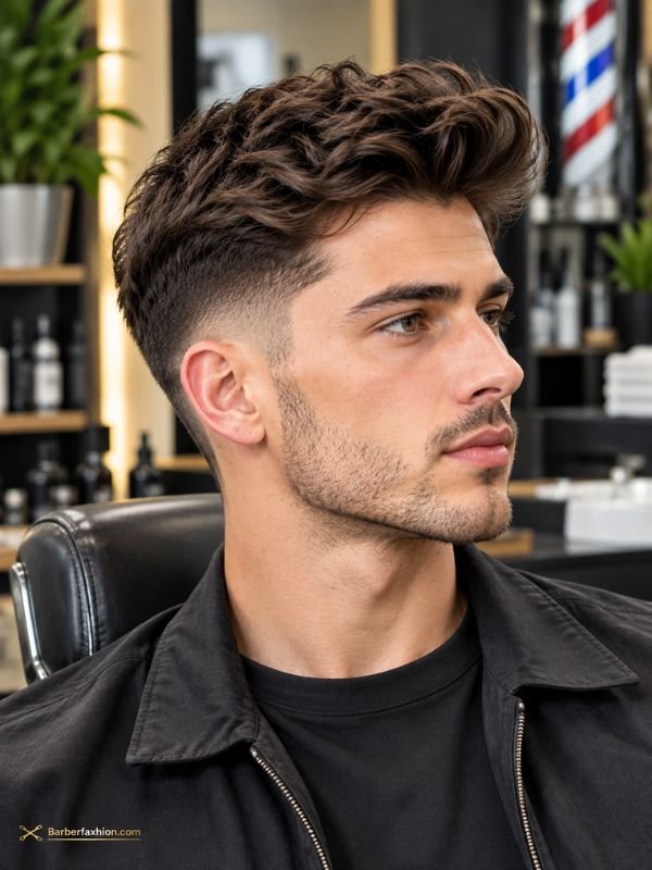 Low Taper Quiff With Stubble