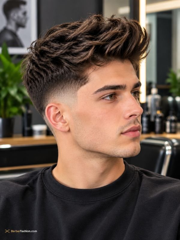 Low Taper Quiff With Textured Top