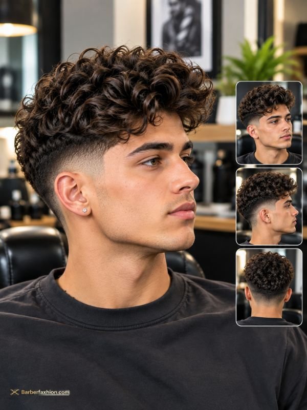 Low Taper Quiff for Curly Hair