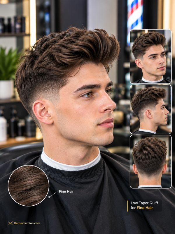  Low Taper Quiff for Fine Hair