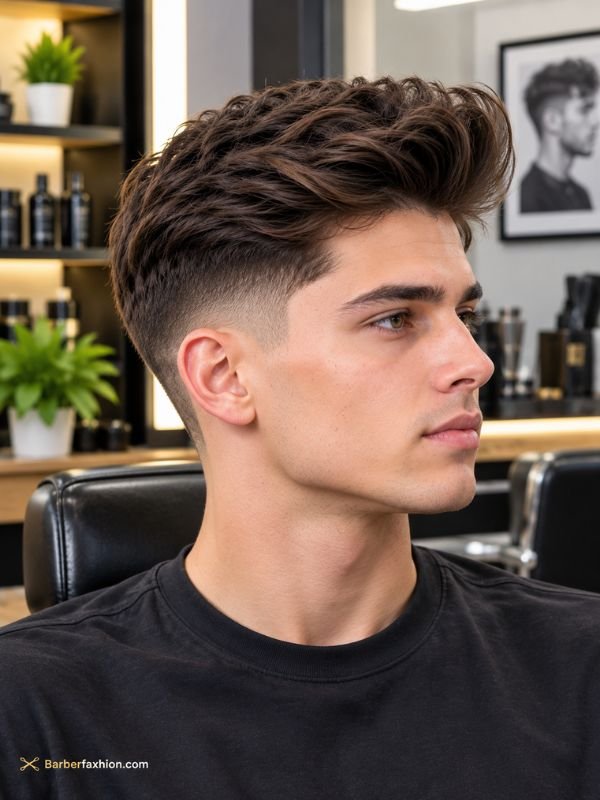  Low Taper Quiff for Straight Hair