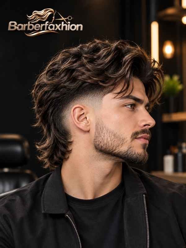 Medium Length Low Burst Fade Mullet