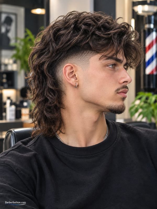 Mid Fade Mullet With Long Hair