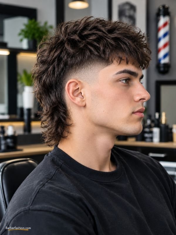 Mid Fade Mullet With Short Hair