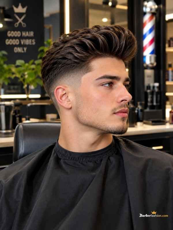 Mid Taper Fade Pompadour