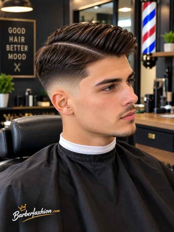 Mid Taper Fade Side Part