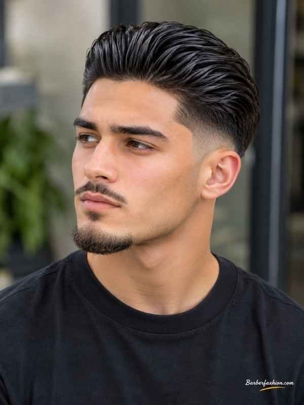 Mid Taper Fade Slick Back