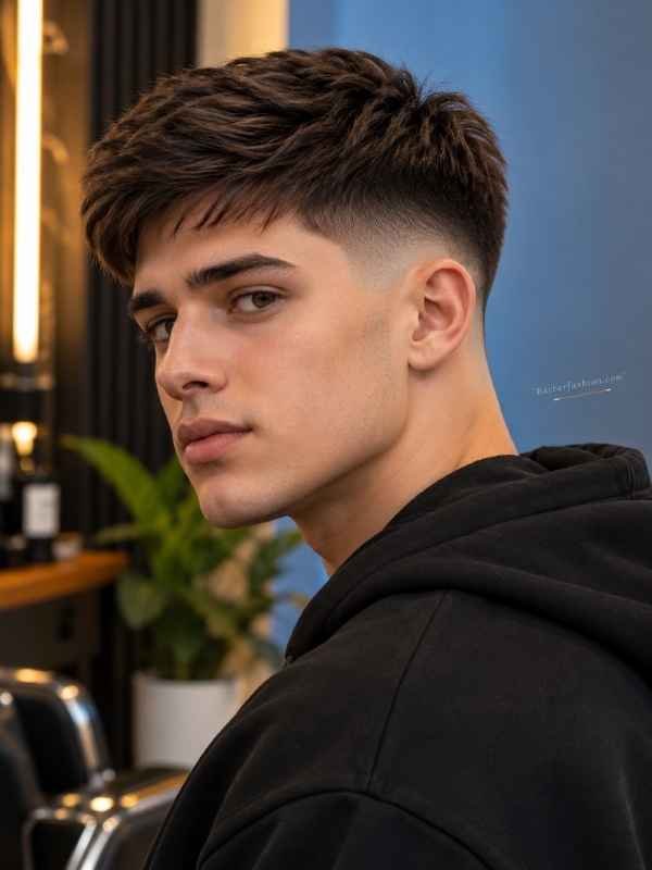 Mid Taper Fade Straight Hair