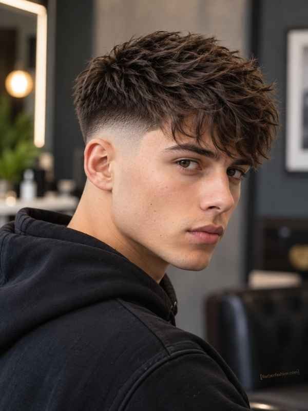 Mid Taper Fade Textured Fringe