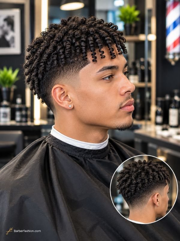 Mid Taper Fade With Finger Coils