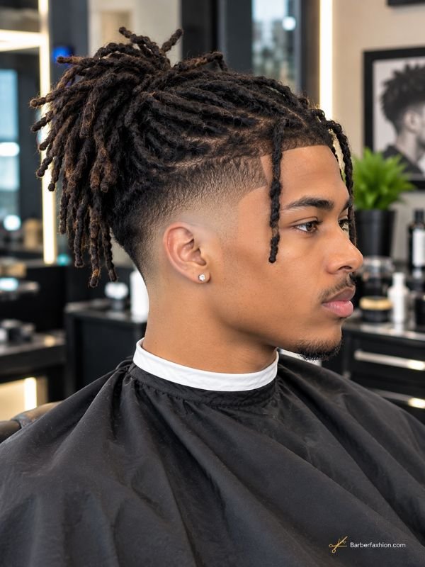 Mid Taper Fade With Locs