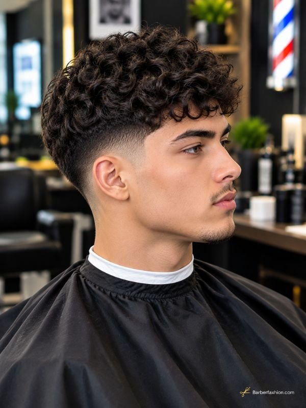 Mid Taper Fade With Short Curls