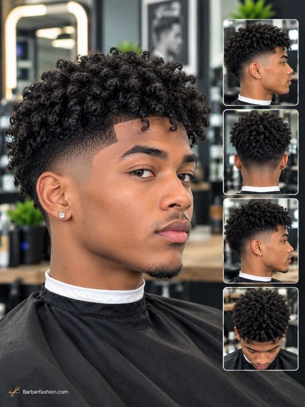 Mid Taper Fade With Sponge Curls