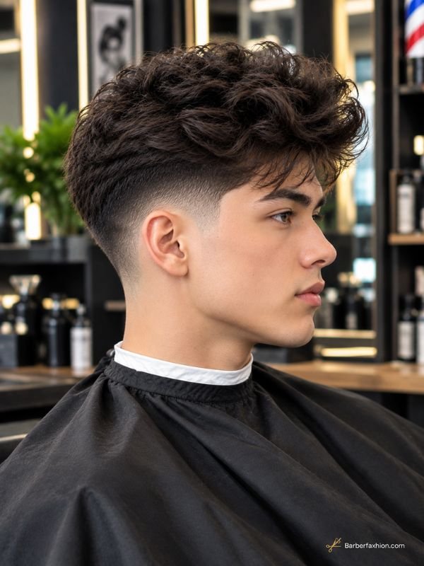Mid Taper Fade With a Blowout