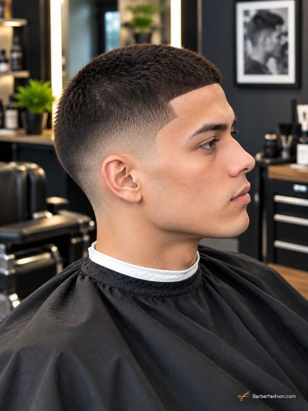 Mid Taper Fade With a Buzz Cut