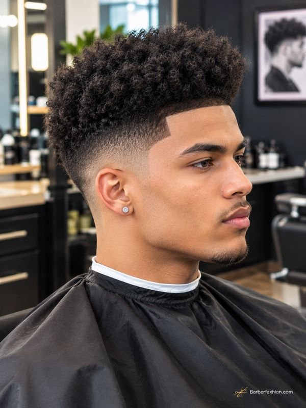 Mid Taper Fade With a High Top