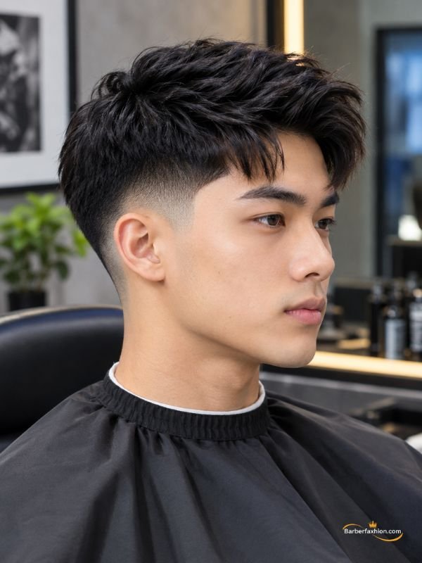  Mid Taper Fade for Asian Straight Hair