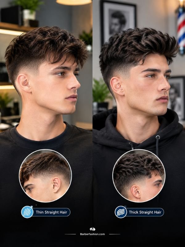 Mid Taper Fade for Thin vs Thick Straight Hair